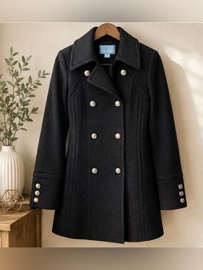 Nine West 90% Wool Double-Breasted Military – Black – Women’s Size 4